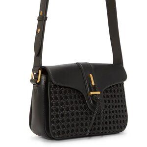 $139 NWT Vince Camuto Black Woven Leather Crossbody